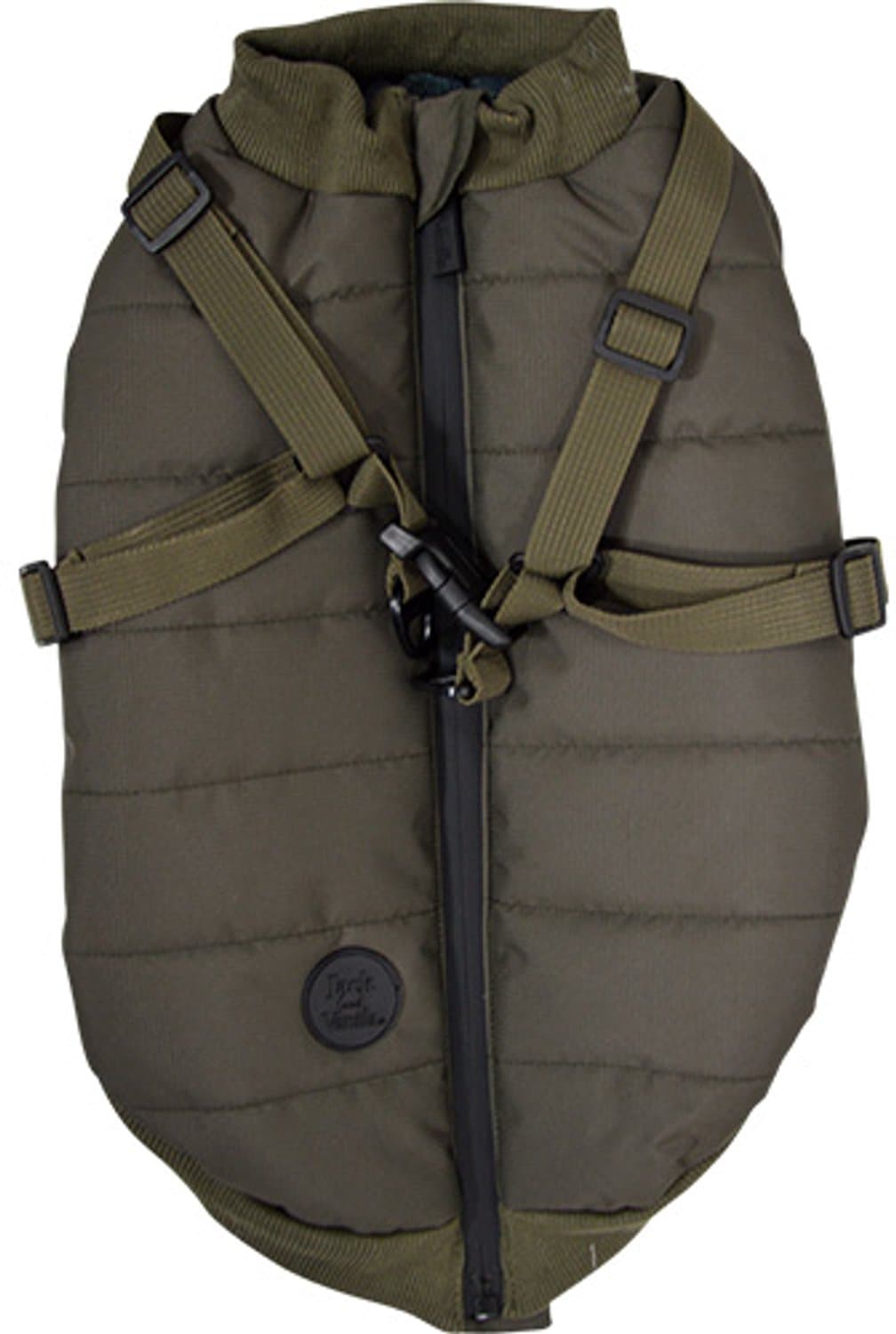 Jack and Vanilla Dogwalk - Jacket Harness London - Hondenjas met geïntegreerd Harnas - Kleur: Bruin - Ruglengte: 45 cm