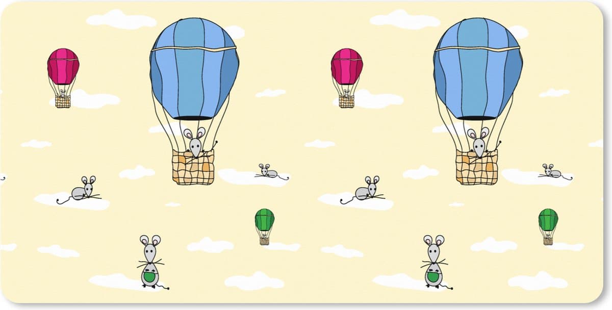 Muismat XXL 120x60 cm - Bureau onderlegger - Bureau mat Patroon - Muis - Luchtballon - Bureaumat - Gaming mousepad xl - Bureaulegger groot - Computer deskmat