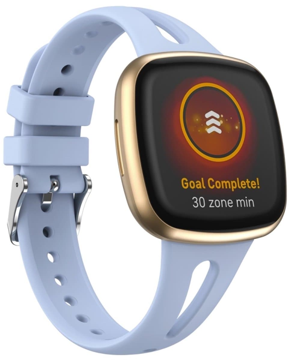 Voor Fitbit Versa 3/4 waterdruppel slanke siliconen horlogeband, maat: S (lichtpaars)