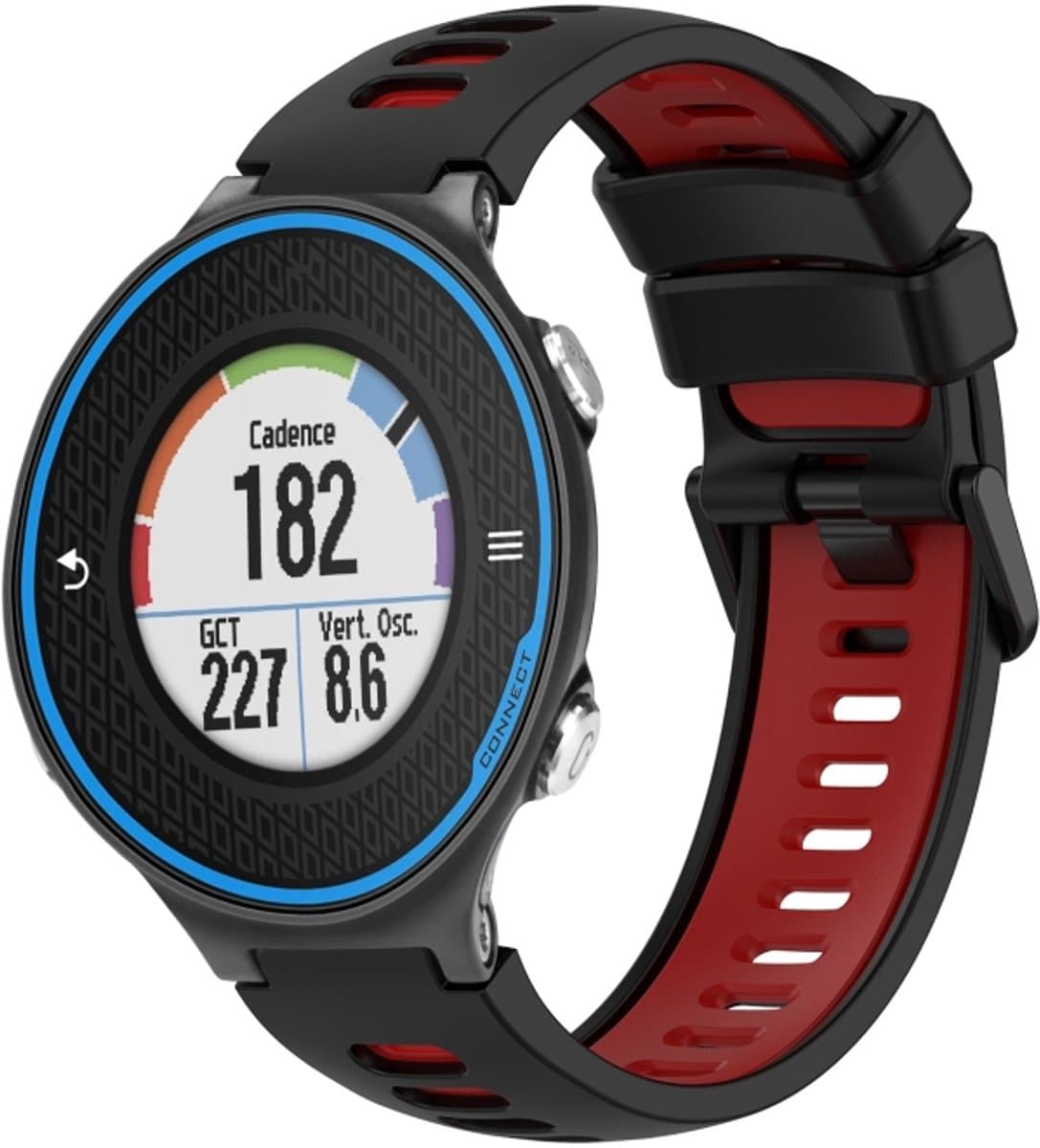 For Garmin Forerunner 620 Two-Color Silicone Watch Band(Black+Red)