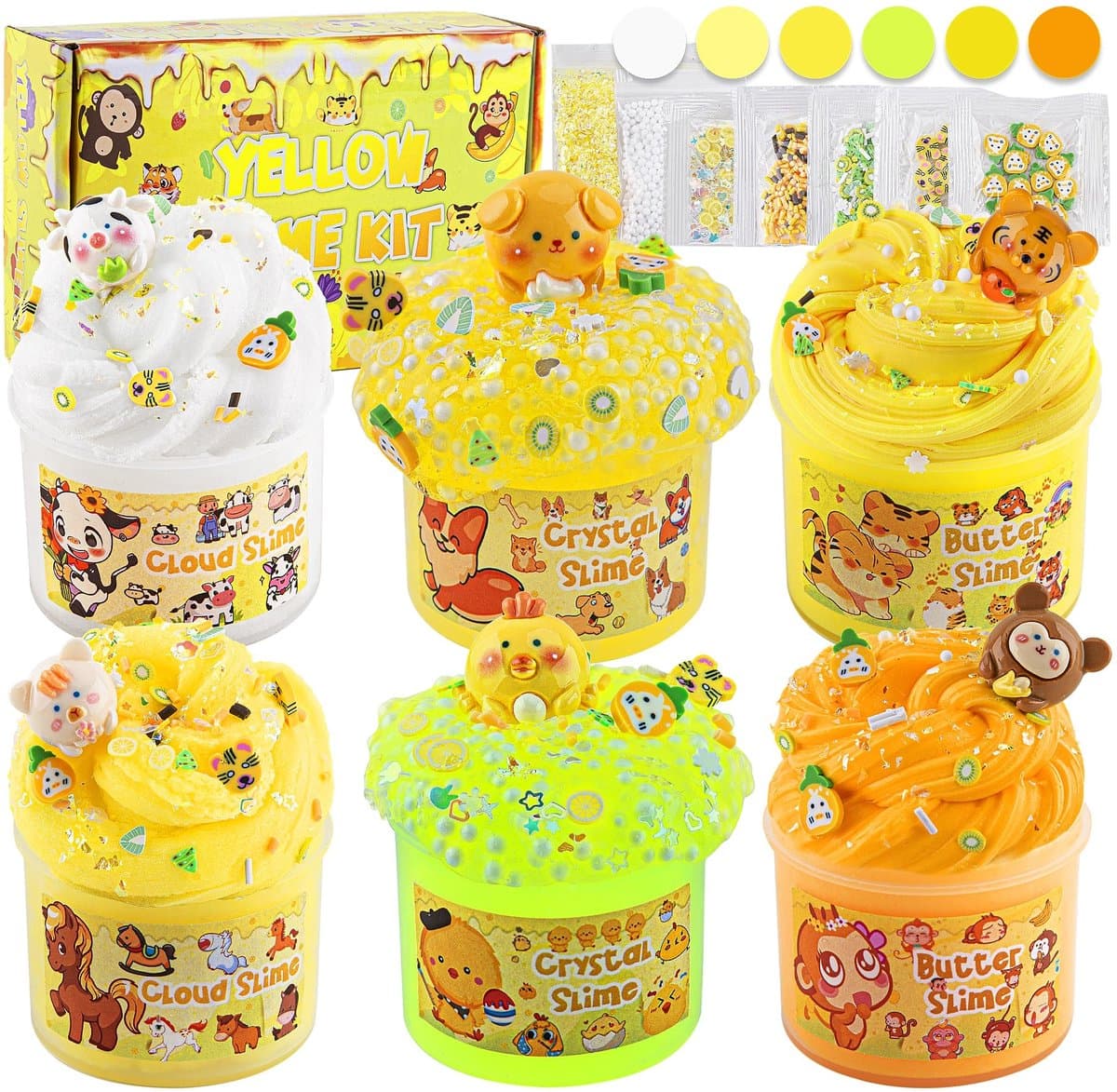 Dailygoods- Dierenslijmset 360 ml - Wolkenslijm/Boterslijm - Slijm voor Kinderen - Slijmfeestgunsten - Kerstcadeaus - Kneedbaar en Elastisch