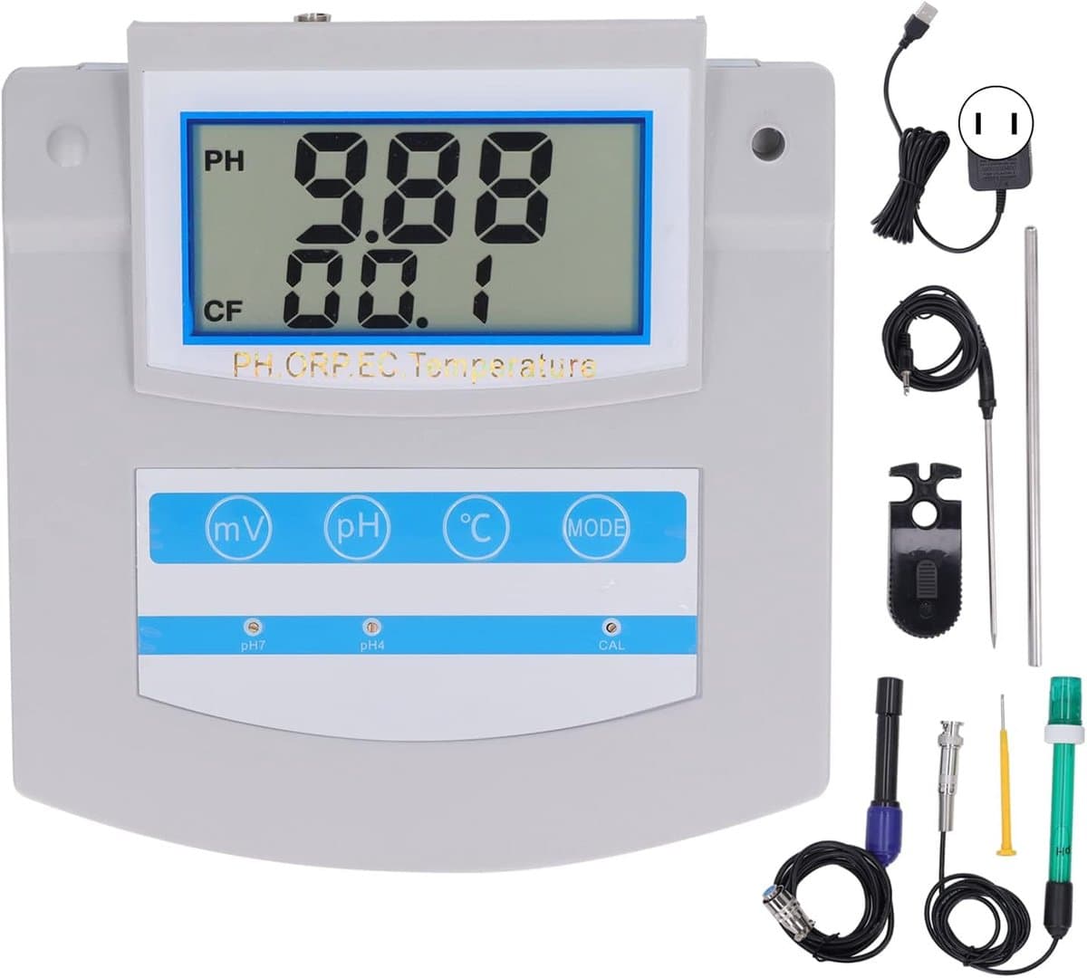 Waterkwaliteit Monitor - Tester Meter - Aquarium Onderhoud - 6 Functies In 1 - 25.98 x 24.99 x 11 cm
