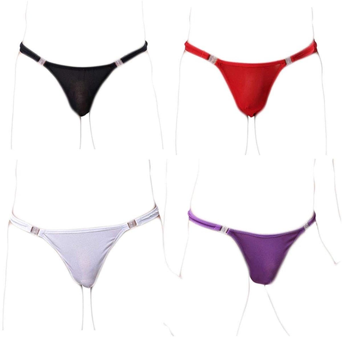 Dailygoods- Tanga Set van 4 Kleuren - Ademend Ondergoed - Mesh Slips - Sexy Onderbroek - Stretch Ondergoed - Eenvoudige Comfortabele Stijl