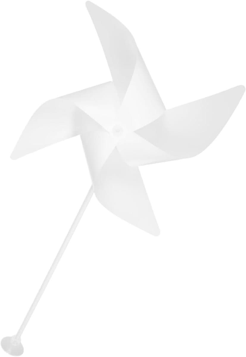 Plastic Windmolens - Tuinmolens Decoratie - Buiten Decoreren - Zelfdraaiend - 42 cm - Wit