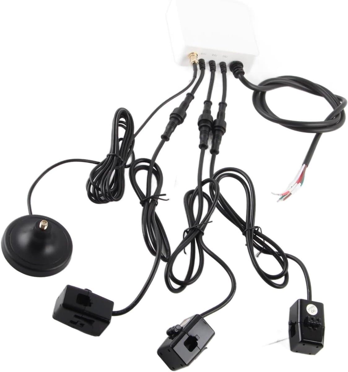 Slimme Energiemonitor - WiFi Energiemeter - Energieverbruik Monitoren - 3-Fase Tracking - 3 x 200A CT-klemmen - Wit