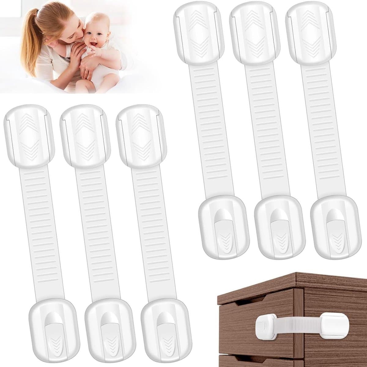 Kindersloten Set - Lade Beveiliging - Veilig Huis - Zelfklevend Systeem - 6 Stuks - Wit