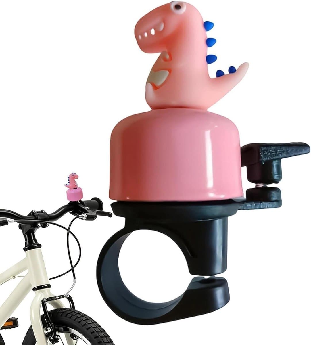 Fietsbel Dinosaurus - Kinderfietsbel Ring - Veilig Fietsen - Opvallend Geluid - 35x85cm - Roze