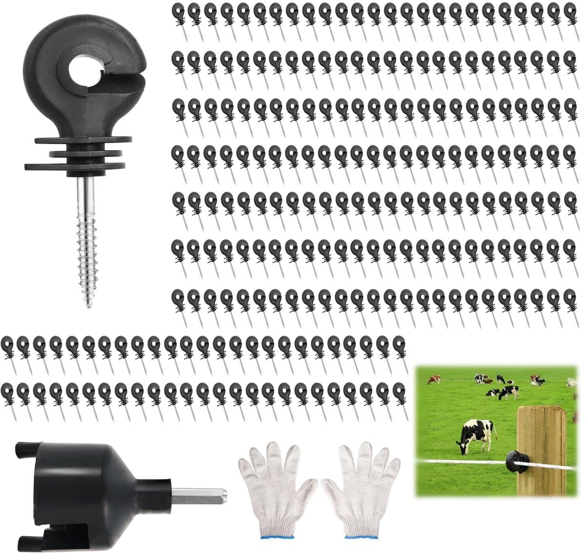 Ringisolatoren Set - Hek Isolatie - Elektrisch Omheinen - UV Bestendig - 200 Stuks