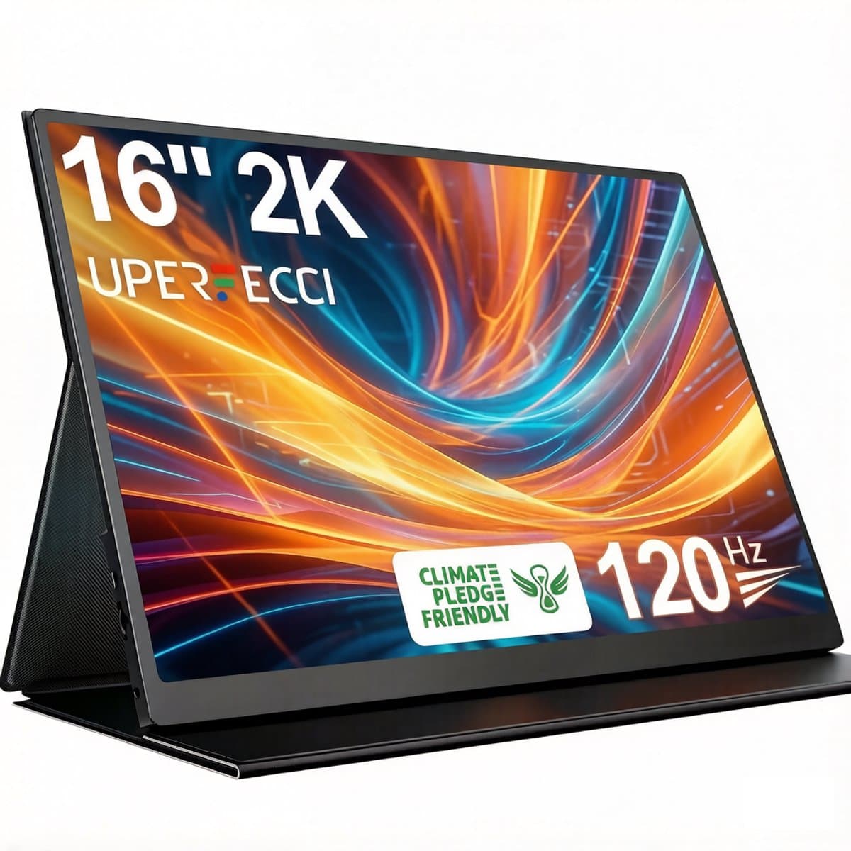 UPERFECT 2K 16'' draagbare monitor 2560*1600 QHD 120Hz extern scherm USB-C Mini HDMI voor laptop, pc, smartphone, Switch