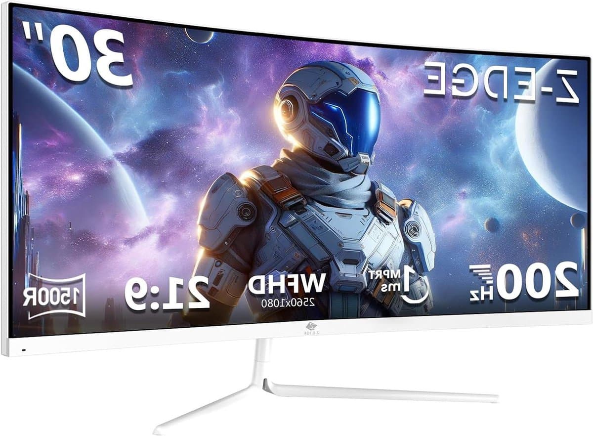 Curved Monitor - Ultrabreed Scherm - Intensief Gamen - 200Hz Refresh Rate - 30 Inch - Wit