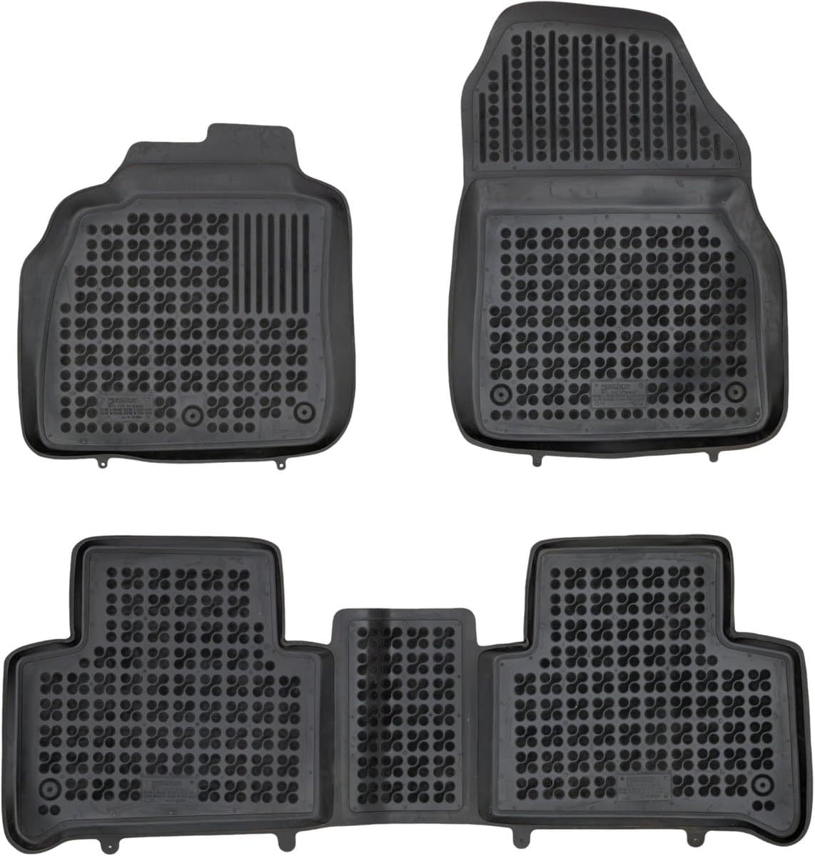 Automatten Rubber - Vloermatten Auto - Reis Comfort - Voertuigspecifieke Pasvorm - 3 cm Rand - Zwart