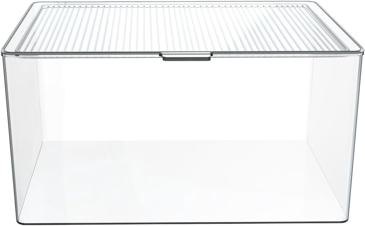 Opbergdoos voor CD's en DVD's met deksel, transparante plastic box, stofdicht, voor 24 schijven, 27 x 15,5 x 15 cm, ideaal voor organisatie en bescherming van media