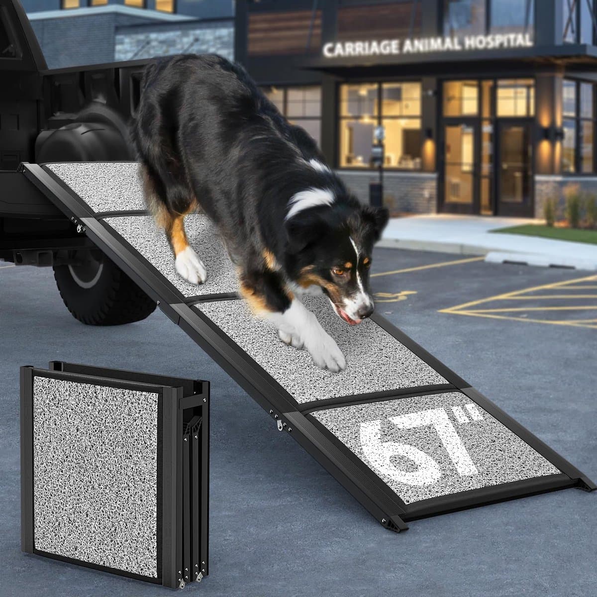 Ibenzoa® Opvouwbare en Antislip Hondenhelling voor Auto's, SUV's en Vrachtwagens Perfect voor Grote Honden