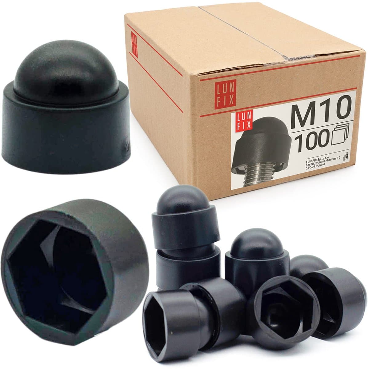 LUN FIX - Schroefkap - Zeskant Dekking - M10 - 100 Stuks - Dekking - Beschermkappen