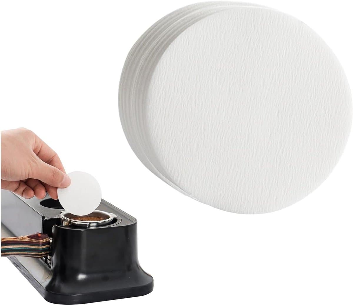 EGoods - Filterpapier, 500 stuks espresso, 58 mm zeefdragers, rond wit papier