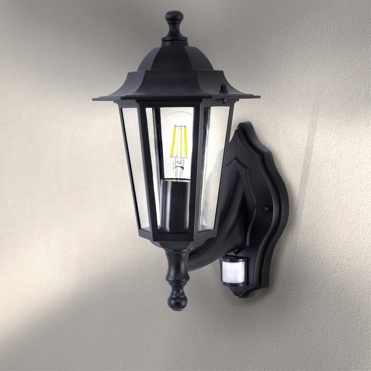 Ledvion - LED Wandlamp - E27 - IP44 - Zwart