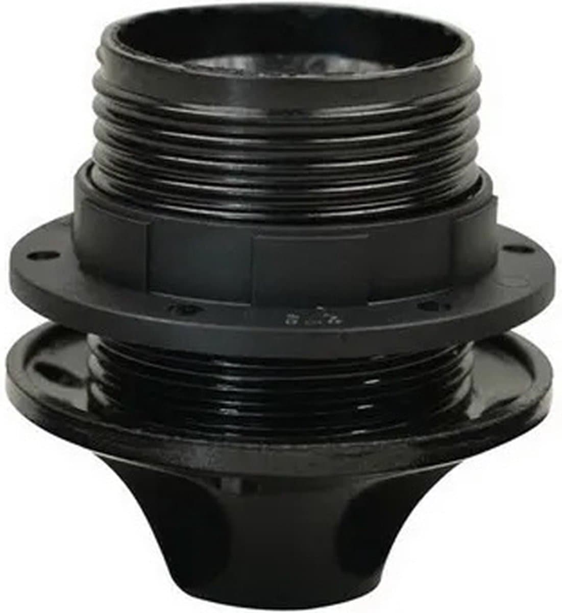 EDM Lamphouder met Kraag + Ring - E27 - Zwart