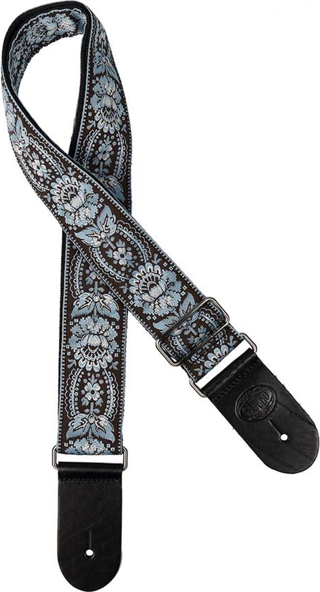 Gaucho GST-192-01 gitaarband, 2” jacquard weefsel, leren slips, veel kleuren