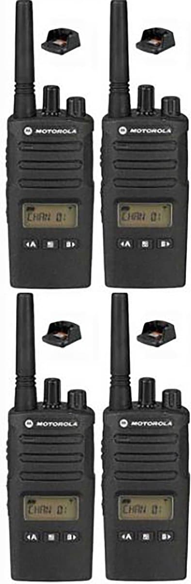 Set van 4 Motorola XT460 IP55 PMR446 Portofoon met display en tafellader