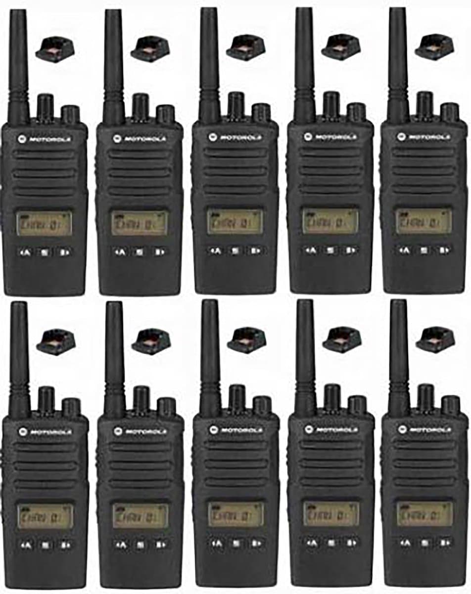 Set van 10 Motorola XT460 IP55 PMR446 Portofoon met tafellader