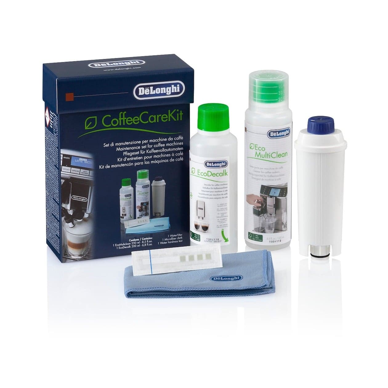 De'Longhi Coffee Care Kit, Onderhoudsset met Waterfilter en Ontkalker, DLSC306, Standard