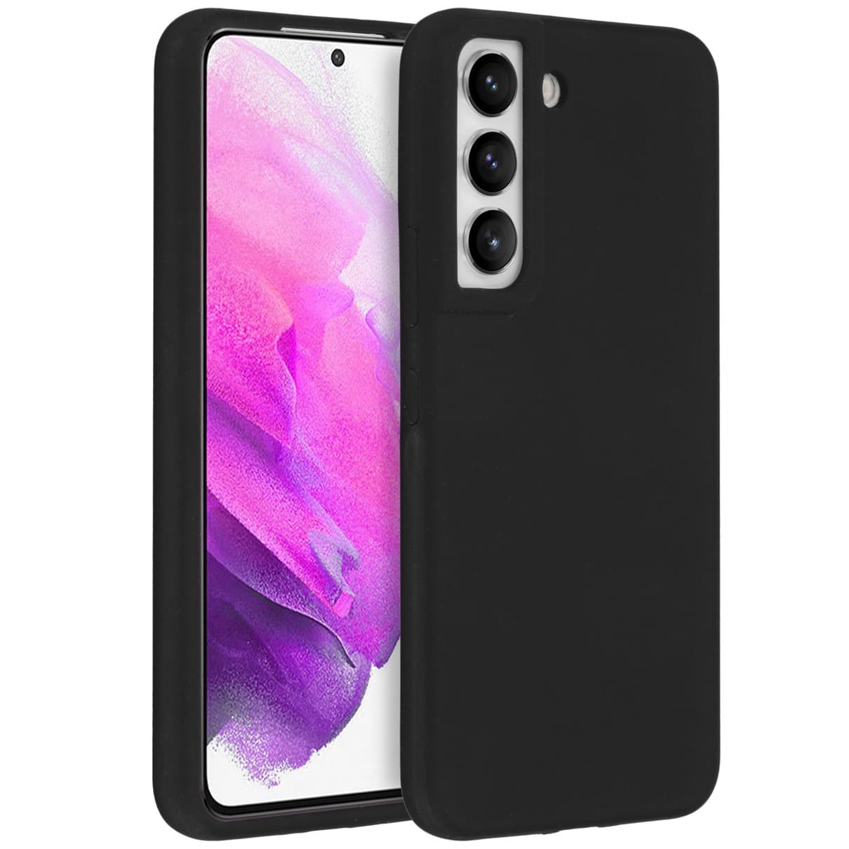 Accezz Hoesje - Geschikt voor Samsung Galaxy S22 - Liquid Silicone Backcover - Zwart