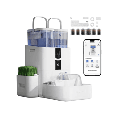 LALAHOME DailyFresh Huisdier Drinkfontein 10 L Slimme App 5G WiFi Zelfvullende Katten- en Hondendrinkfonteinen Automatische Waterdispenser Voor Binnen Zuurstofrijk Afvalwaterscheiding BPA-Vrij