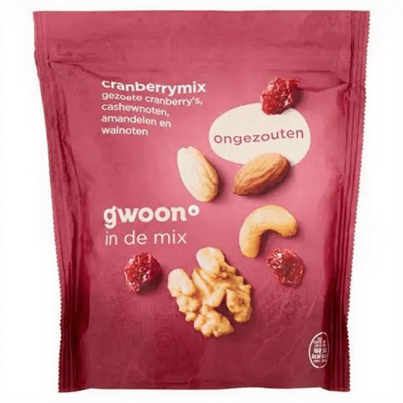 G'woon Cranberrymix Ongezouten 200g