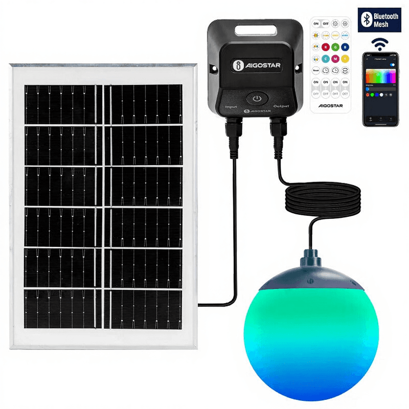 Aigostar Bluetooth Mesh, slimme zonne-hanglamp 20W RGBCCT kleurrijke gloeilamp