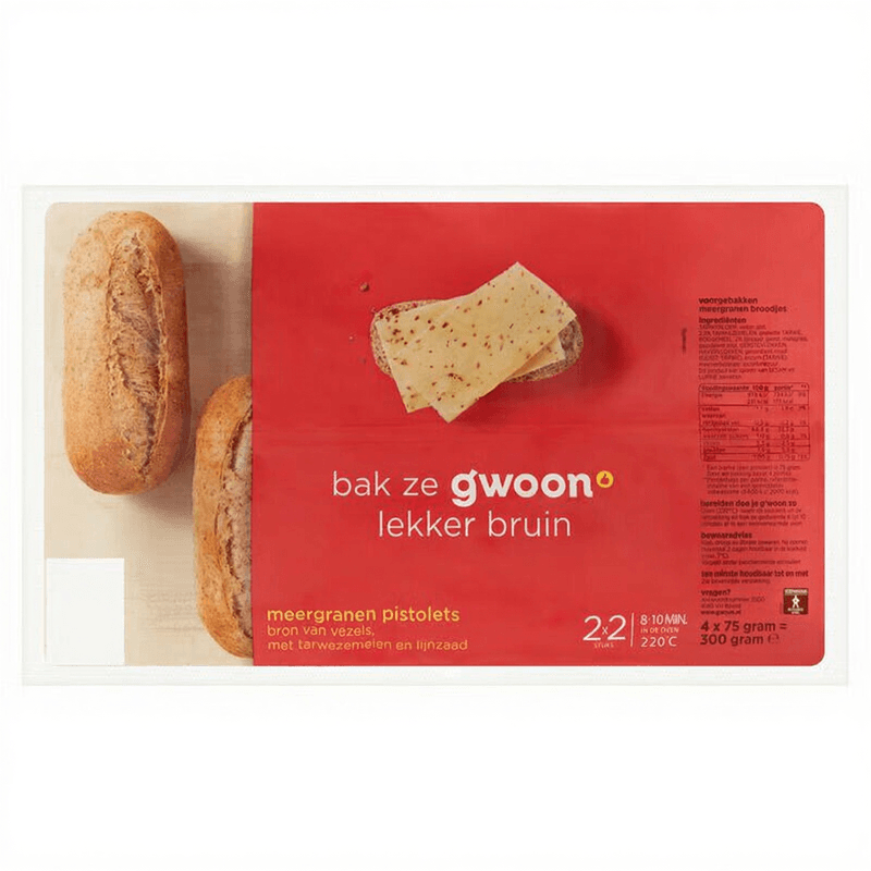 G'woon Meervruchtenbroodjes - 4 pcs