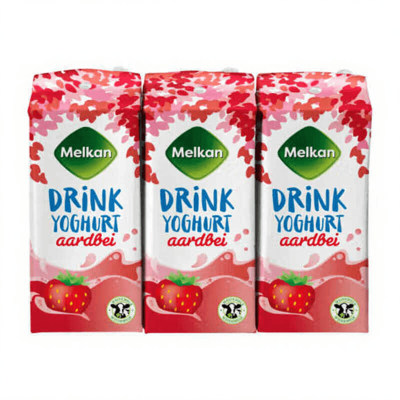 Melkan Aardbei Drinkbare Yoghurt - 6 x 200 ml