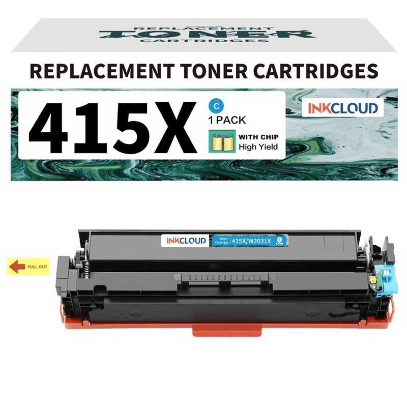 inkcloud 415A Toner with Chip Compatible for M479fdw M454dw M454 W2030A 1 Cyan