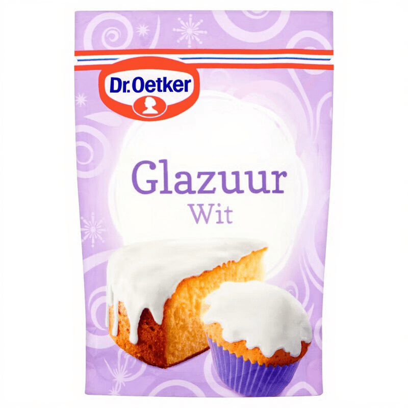 Dr. Oetker Witte Glazuur Cupcake Taart Decoratie - 125 g