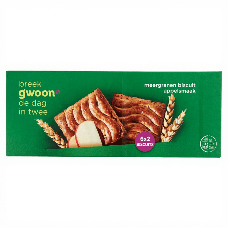 G'woon Multigrain Biscuit Appel - 225 g
