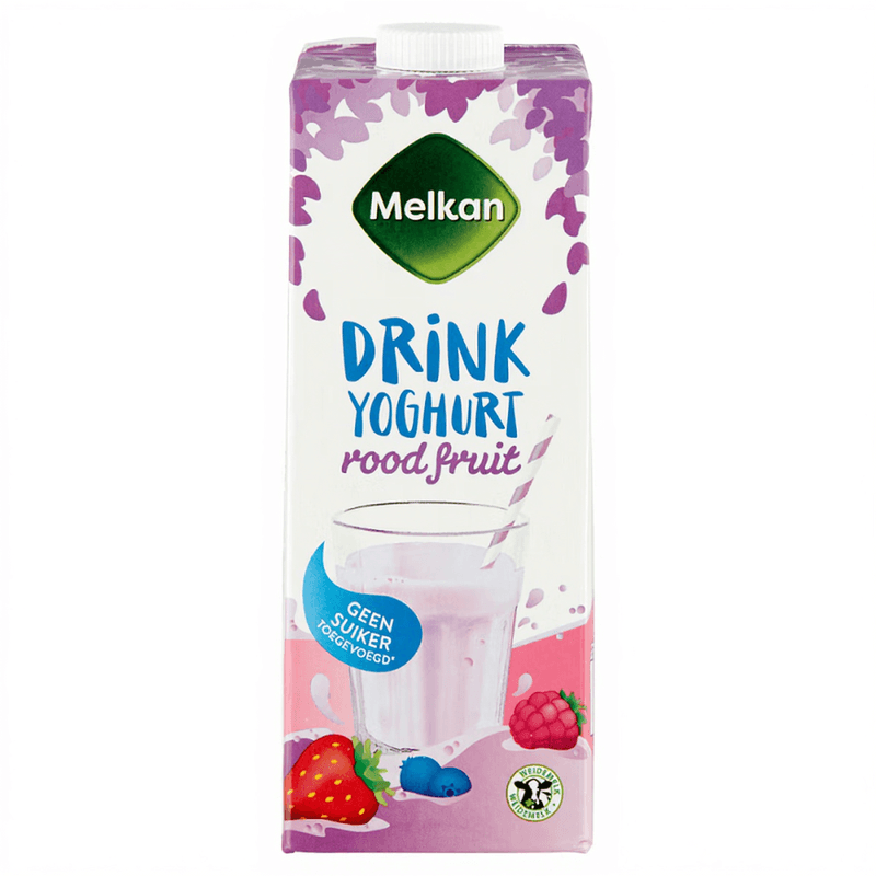 Melkan Rode Fruit Drinkyoghurt - 1 L