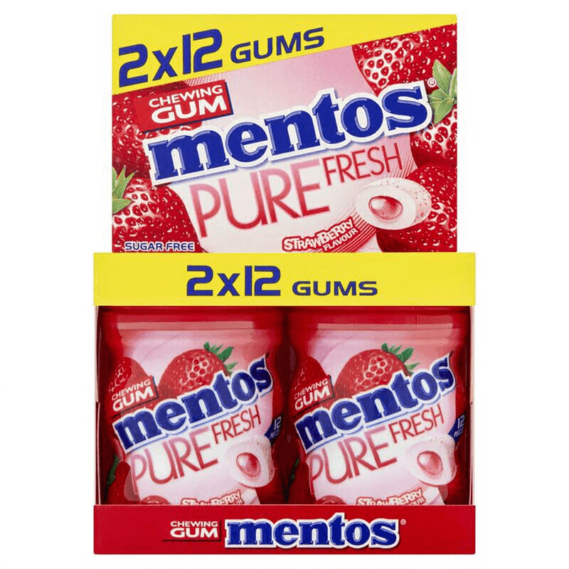 Mentos Kauwgom Pure Fresh Aardbei - 48 g