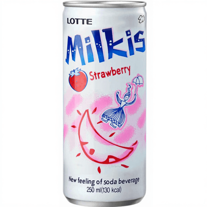 LOTTE Milkis aardbei melk-soda 250 ml