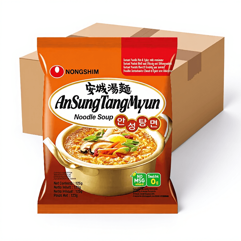 NongShim Ansung Ancheng instant noedelsoep, 20 x 125 g, Anseong doos