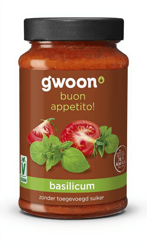 G'woon Basilicum Pasta Saus - 490 g