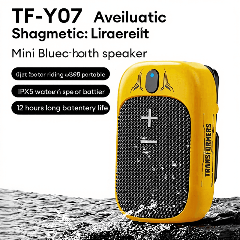 Transformers TF-Y07 Ultra Mini Draadloze Audio Fietsspeaker, Geel TF-Y07 Super Mini Draadloze Speaker, Geel
