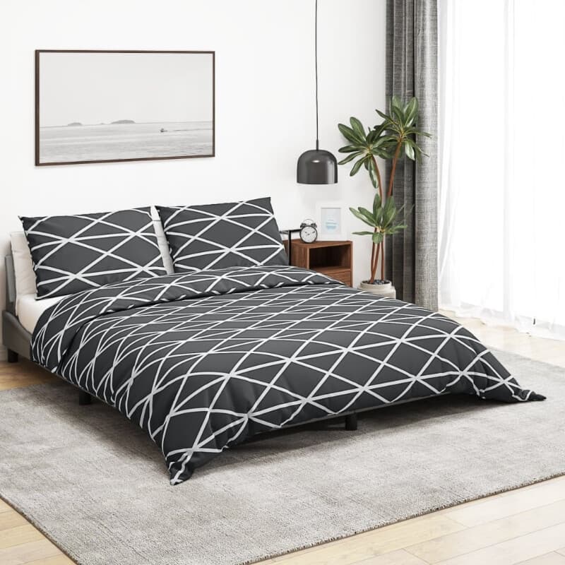 vidaXL - Dekbedovertrekset - 200x220 - cm - katoen - grijs