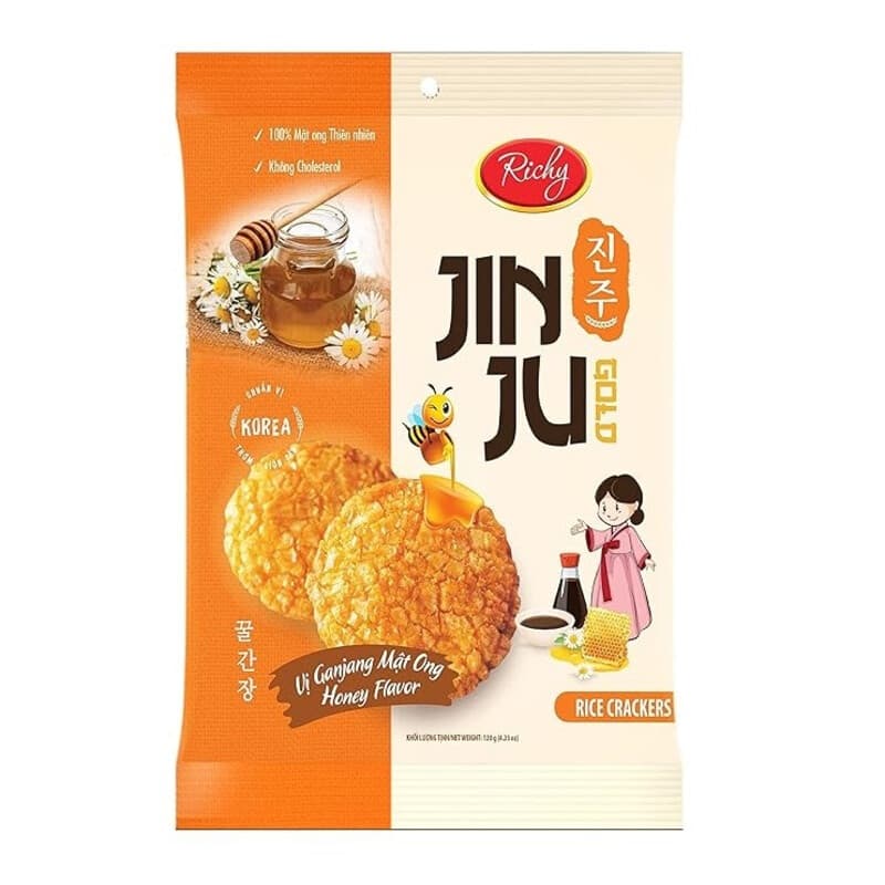 JINJU RICE CRACKER, HONING SMAAK 100g