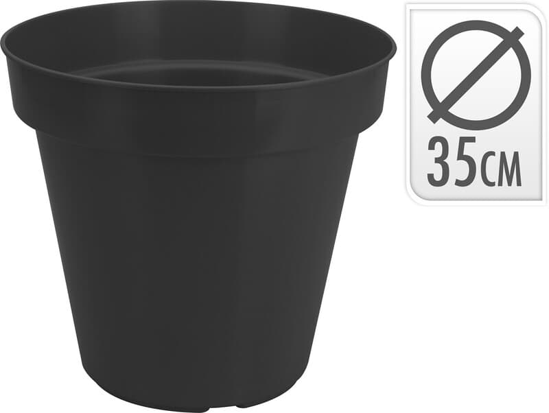 Pro Tuin Bloempot Tuin Decoratie - Kunststof, Zwart, 35 cm