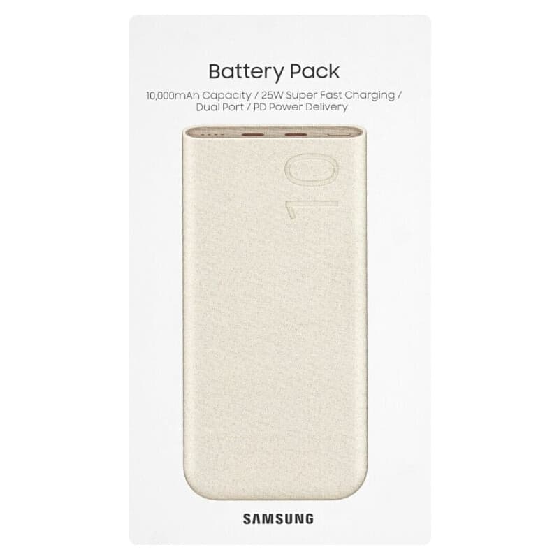 Samsung Snellaad Duo Powerbank 25W USB-C 10.000 mAh Beige