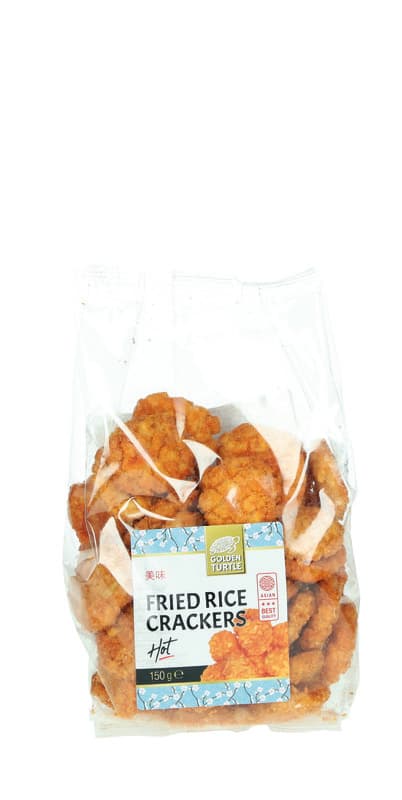 Golden Turtle Hot Gebakken Rijst Crackers - 150 g