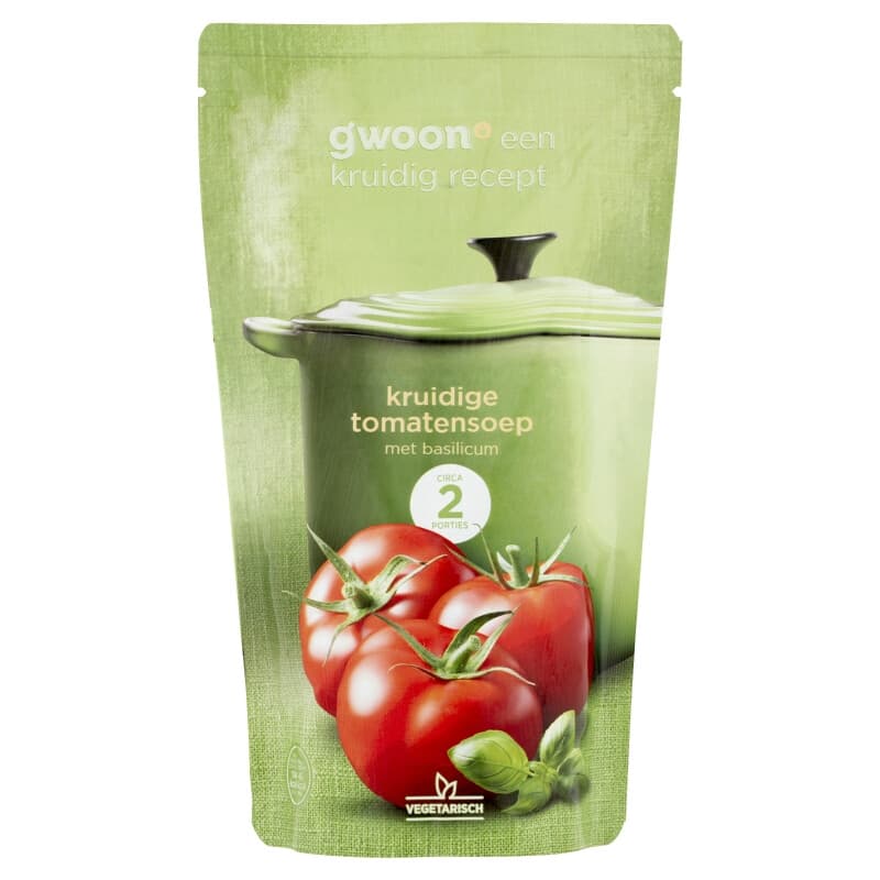 G'woon Pittige Tomatensoep Met Basilicum - 570 ml