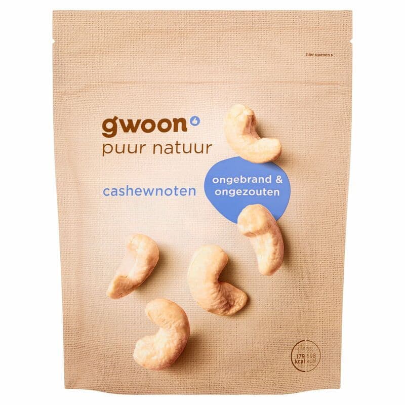 G'woon Cashew Noten Geroosterd&Ongezouten - 200 g