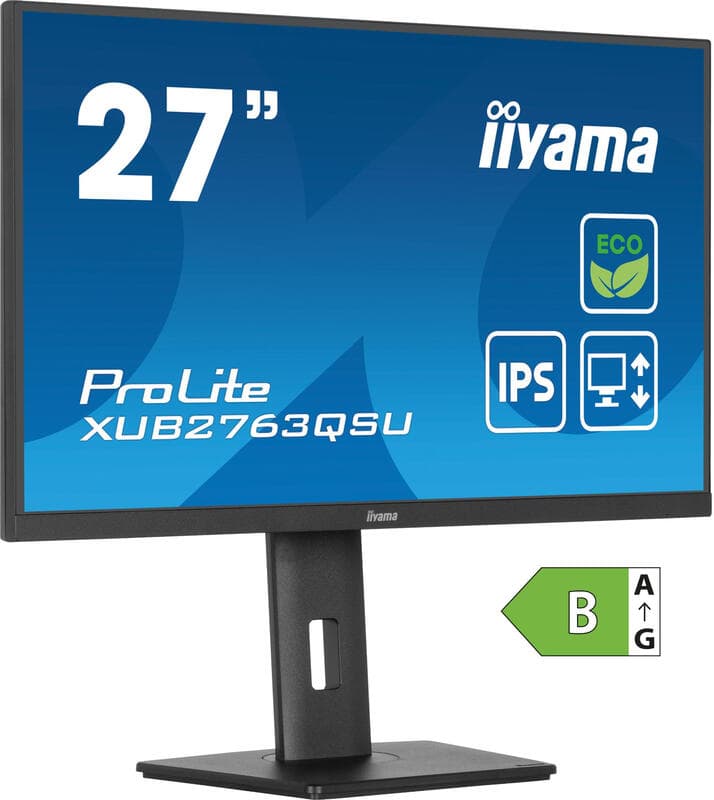Iiyama ProLite 27 inch IPS QHD monitor met B-energieklasse, zwart