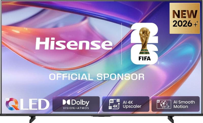 Hisense 75E7S SmartTV - 75 inch - 4K Hi-QLED - 2026 - Hi-QLED Colour - Dolby Vision Atmos - AI 4K Upscaler - AI Smooth Motion - Game Mode Plus - Filmmaker Mode