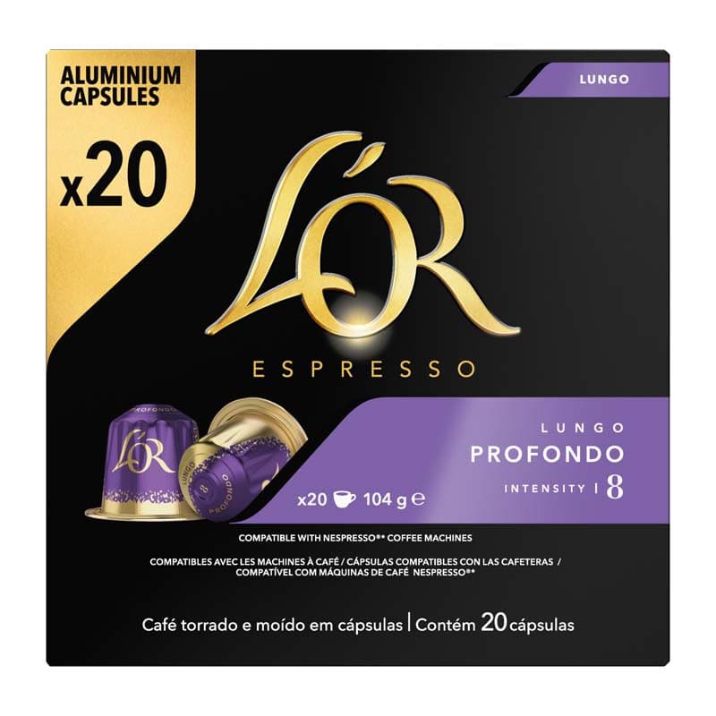 L'OR Espresso Lungo Profondo Gemalen Koffie 20 Stuks 104 g
